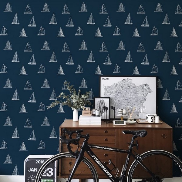 Papel Pintado Eslora Full Navy 8500024 - COORDONNE