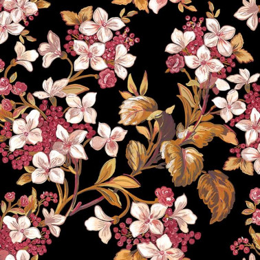 Carta da Parati Flowery Black 8800043 - COORDONNE