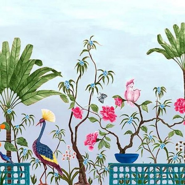 Papel de parede Mural Neo Tea Garden Blue 8800131 - COORDONNE Papel de parede Mural Neo Tea Garden Blue 8800131 - COORDONNE