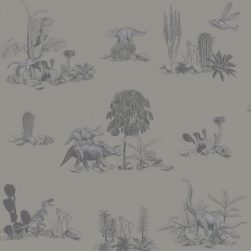 Classic Dino Wallpaper Grey
