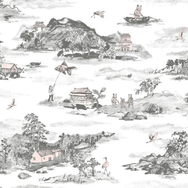 Wallpaper Classic Mountains Grey-pink - SIAN ZENG