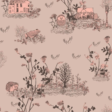 Wallpaper Magnetic Classic Woodlands Brown-Pink  - SIAN ZENG