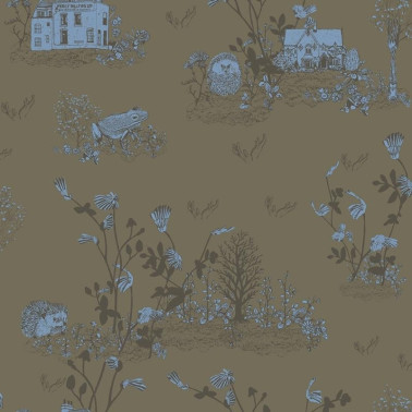 Wallpaper Magnetic Classic Woodlands Khaki Blue  - SIAN ZENG