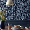 Papel de parede Fusion Blue Dusk Flock 2008-145-03 - 1838 WALLCOVERINGS