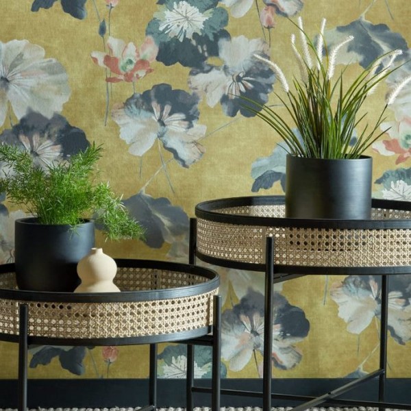 Carta da Parati Water Lilies Honey 2008-143-05 - 1838 WALLCOVERINGS