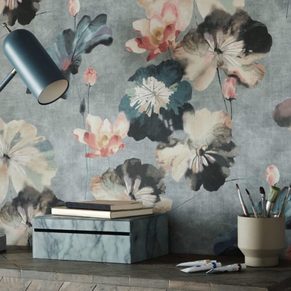 Papel Pintado Water Lilies Mineral 2008-143-02 - 1838 WALLCOVERINGS