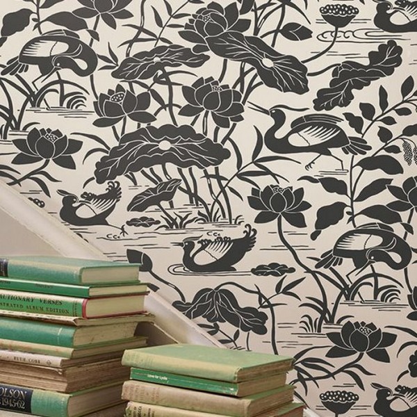 Wallpaper Heron & Lotus Flower Stone BW450892 - GP & JBAKER