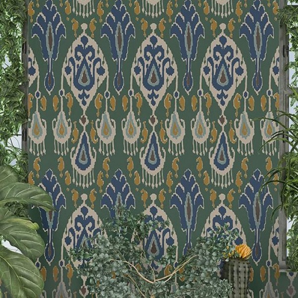 Wallpaper Ikat Bokhara Emerald BW450903 - GP & JBAKER