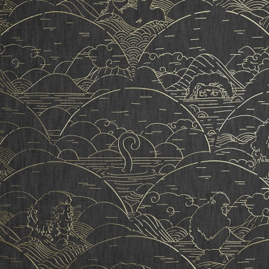 Wallpaper Indigo Macaque MO3001 - Arte