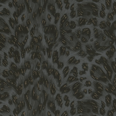 Papel de parede Felis Charcoal-Rose Gold W0115-03 - CLARKE & CLARKE