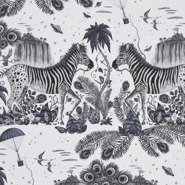 Wallpaper Lost World Blue W0117-01 - CLARKE & CLARKE