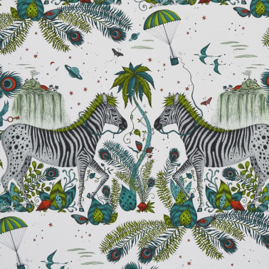 Papel de parede Lost World Green W0117-02 - CLARKE & CLARKE