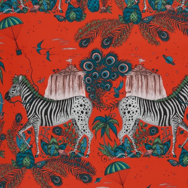 Papel de parede Lost World Red W0117-05 - CLARKE & CLARKE Papel de parede Lost World Red W0117-05 - CLARKE & CLARKE