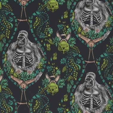 Papel de parede Silverback Charcoal W0120-01 - CLARKE & CLARKE