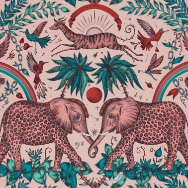 Papier peint Zambezi Pink W0121-05 - CLARKE & CLARKE