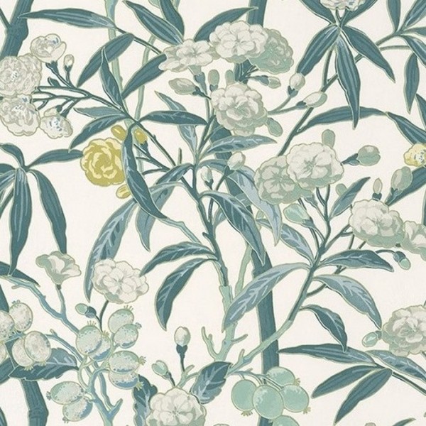 Wallpaper Habana Vert Fond Blanc 84337109 - Casadeco Wallpaper Habana Vert Fond Blanc 84337109 - Casadeco