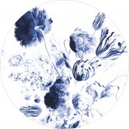 BC-002 Wallpaper Circle XL Royal Blue Flowers