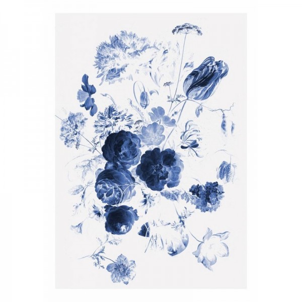 WP-207 Wall Mural Royal Blue Flowers 1