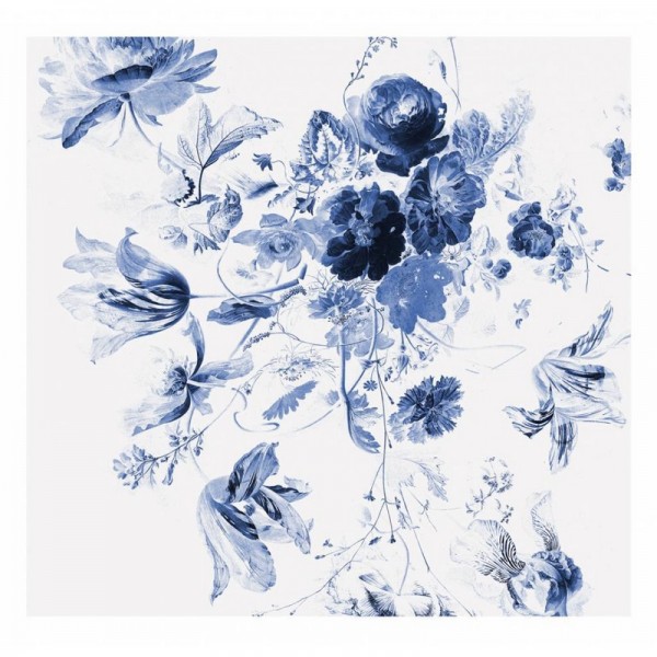 WP-219 Wall Mural Royal Blue Flowers 3