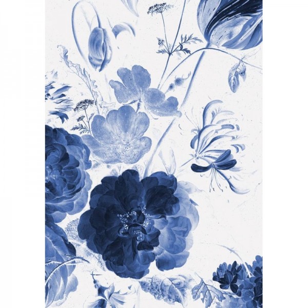 Papel de parede WP-207 Wall Mural Royal Blue Flowers 1 - KEK AMSTERDAM
