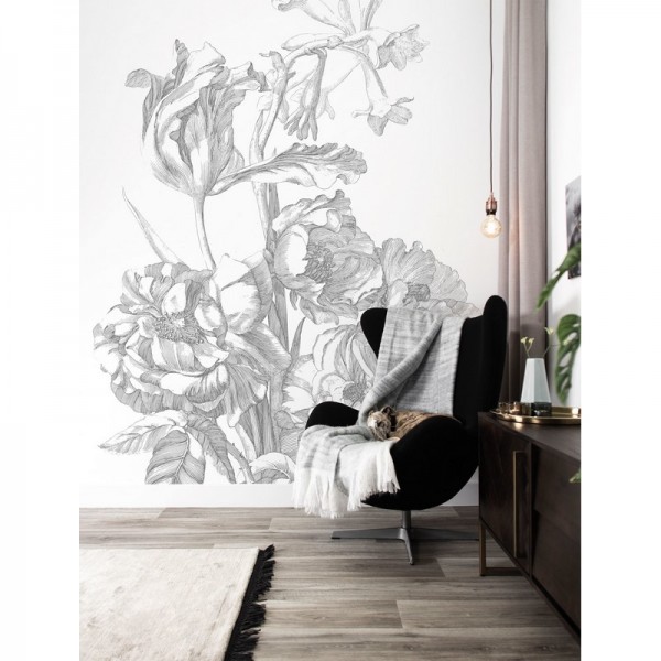 Wallpaper WP-668 Wall Mural Engraved Flowers - KEK AMSTERDAM