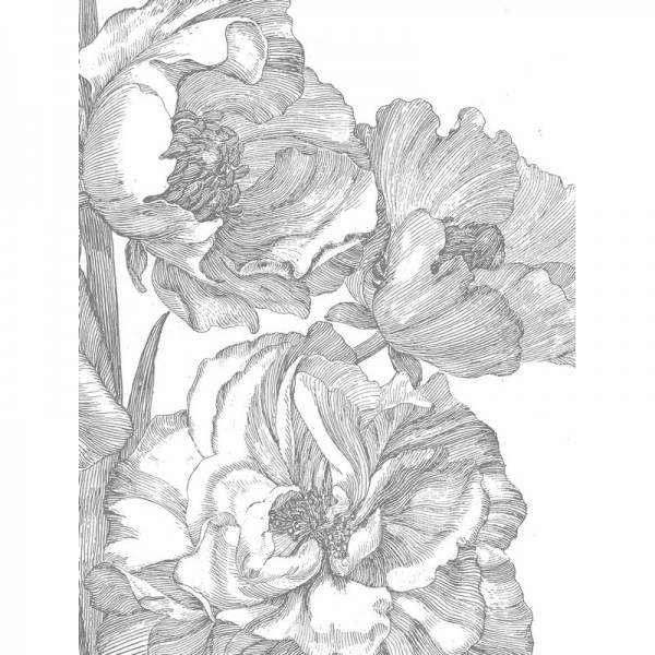 Wallpaper WP-668 Wall Mural Engraved Flowers - KEK AMSTERDAM