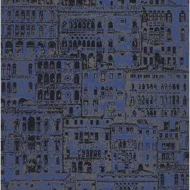 Papel de parede Edifice Bleu Outremer 86056518 - Casadeco
