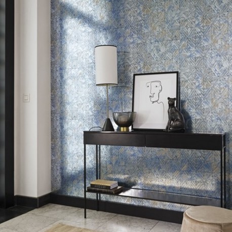 Papel Pintado Reflet Bleu-Argent 86036149 - Casadeco