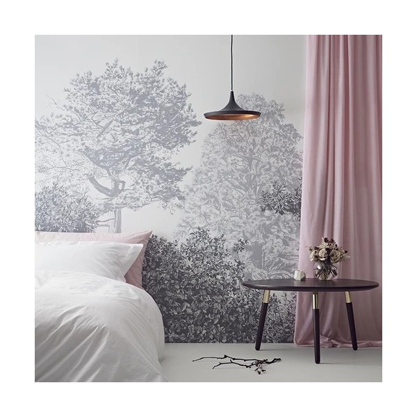 Classic Hua Trees Mural Wallpaper Grey