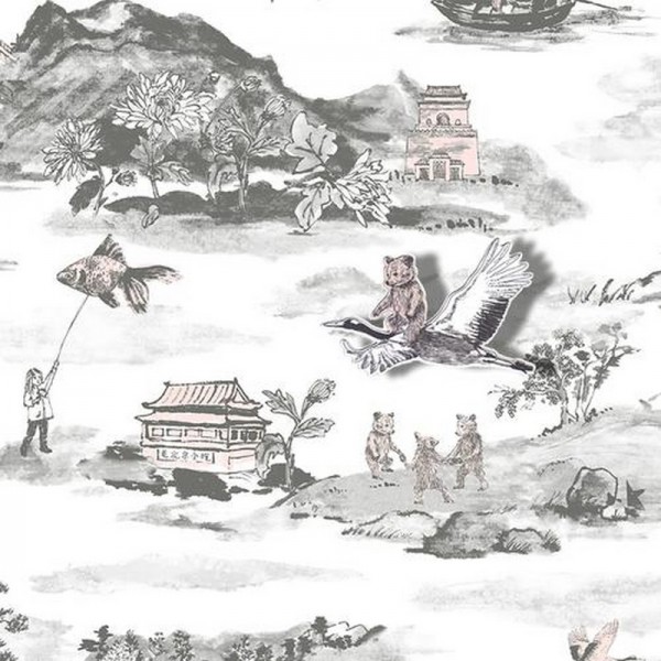 Wallpaper Classic Mountains Grey-pink - SIAN ZENG