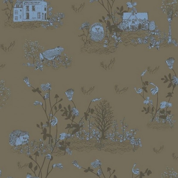 Wallpaper Classic Woodlands Khaki Blue - SIAN ZENG