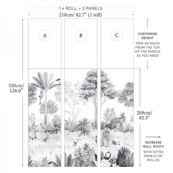 Wallpaper Jungle Grey - SIAN ZENG