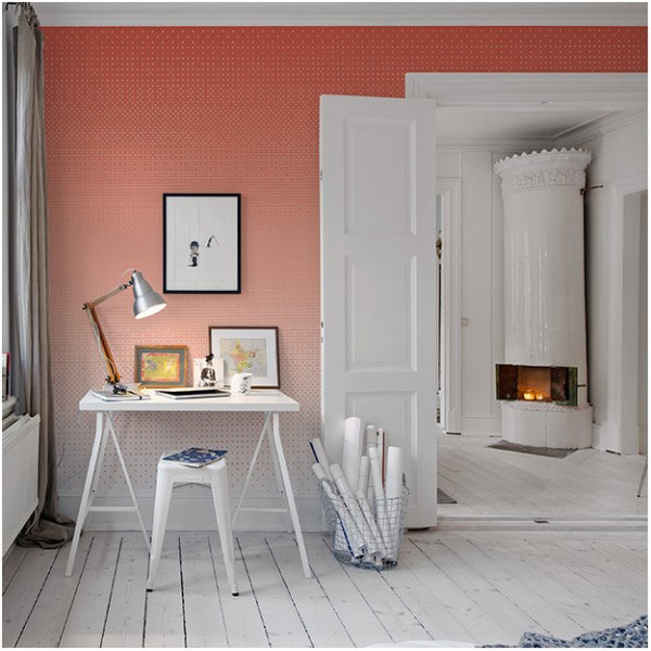 Papier peint POLKA-CORAL DOM6-1 - LES DOMINOTIERS