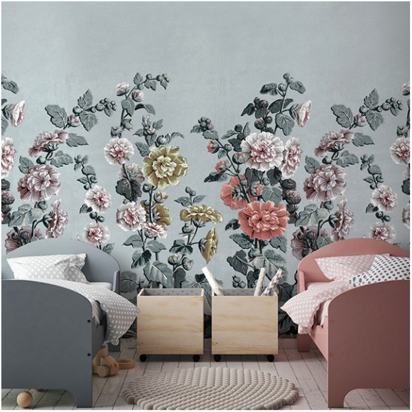 Papier peint HOLLY-HOCK DOM155 - LES DOMINOTIERS