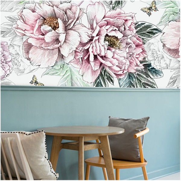Papel de parede PEONIES DOM1513 - LES DOMINOTIERS