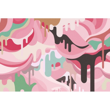 Papel Pintado R16943 Dripping Rainbow, Marshmallow - REBEL WALLS