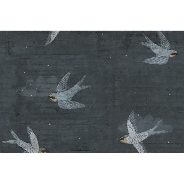 Papel de parede R16972 Concrete Art, Night Swallow - REBEL WALLS