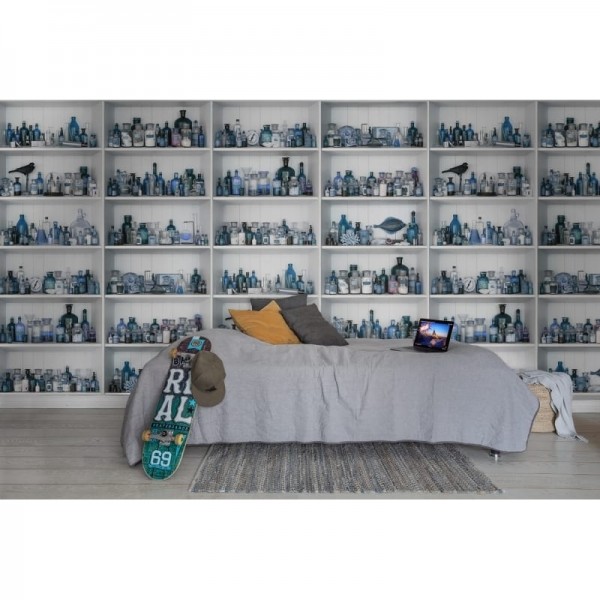 Papel de parede R14183 Cabinet of Curios, Sapphire - REBEL WALLS