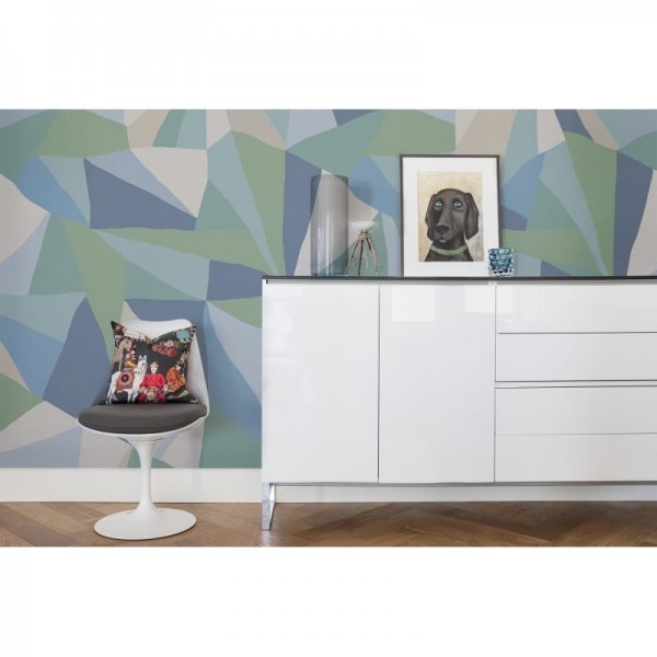 Papel de parede R16682 Retro Geometry, Ice - REBEL WALLS