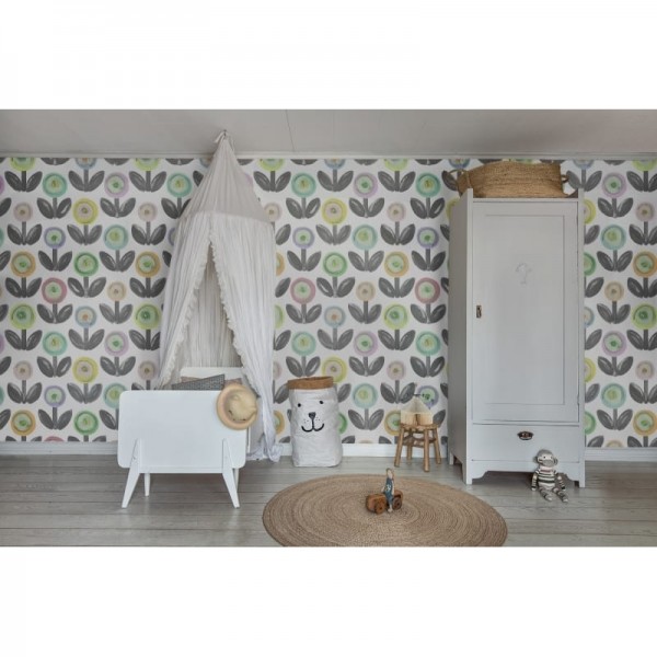 Papel de parede R16712 Flower Parade, Licorice - REBEL WALLS