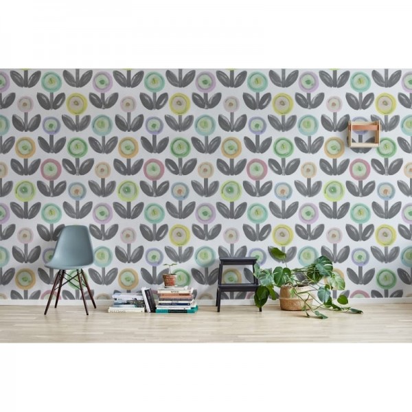 Papel de parede R16712 Flower Parade, Licorice - REBEL WALLS