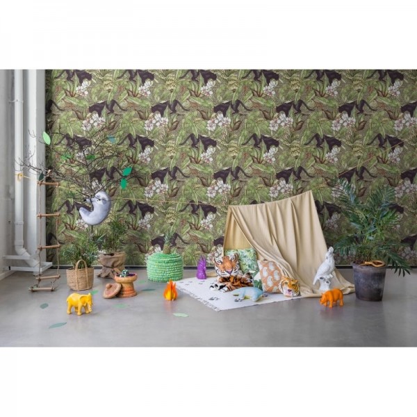 Papel de parede R16802 Alluring Panthers, Pink - REBEL WALLS