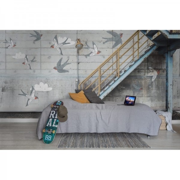 Carta da Parati R16971 Concrete Art, Swallow - REBEL WALLS