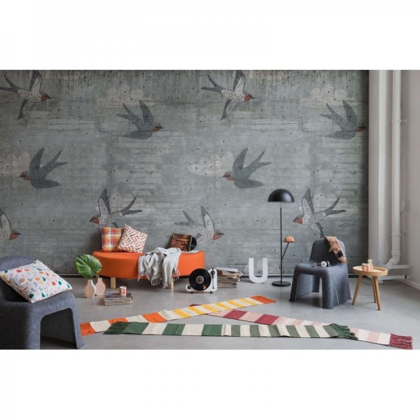 Carta da Parati R16971 Concrete Art, Swallow - REBEL WALLS