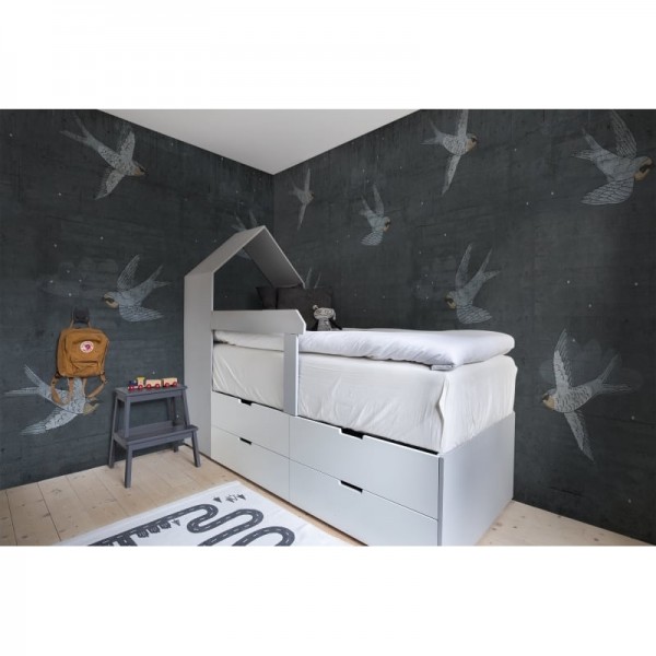 Papel de parede R16972 Concrete Art, Night Swallow - REBEL WALLS