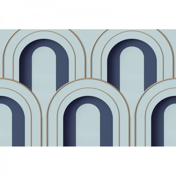 Papel de parede R16102 Arch Deco, Blue - REBEL WALLS Papel de parede R16102 Arch Deco, Blue - REBEL WALLS