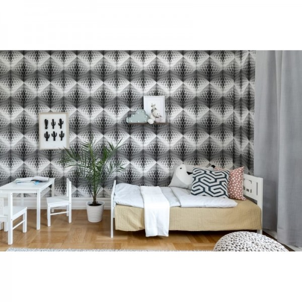 Papel de parede R13392 Pom Pom, Black - REBEL WALLS