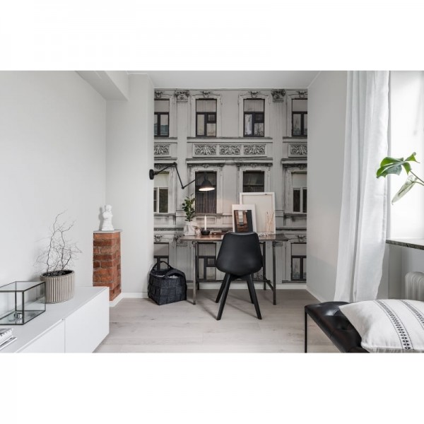 Papier peint R15932 Rue Relief, White - REBEL WALLS