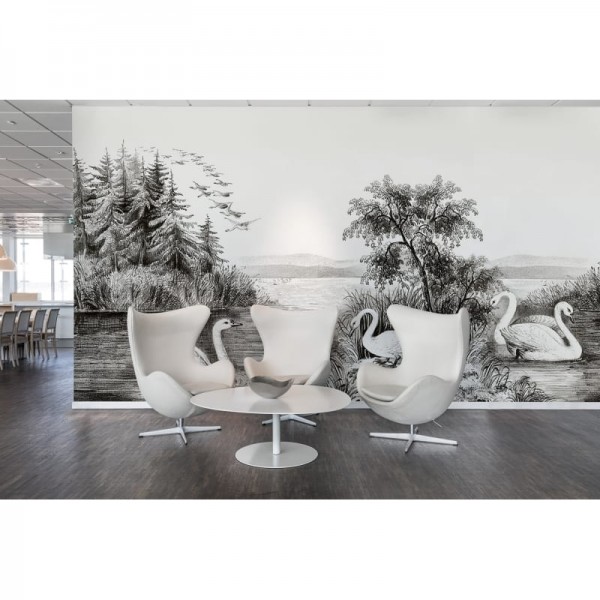 Wallpaper R16221 Swan Lake - REBEL WALLS
