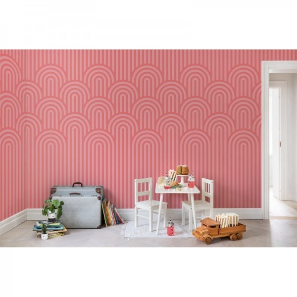 Papel de parede R16283 Happy Hills, Bubble Gum - REBEL WALLS